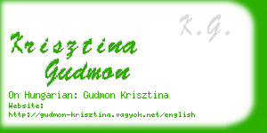 krisztina gudmon business card